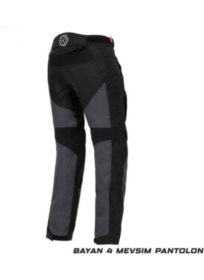 Ebakbak - Motorcycle Women's Trousers Protective 4 Seasons Maxdura Fabric Women Motor Pants Black Pink - Image 1
