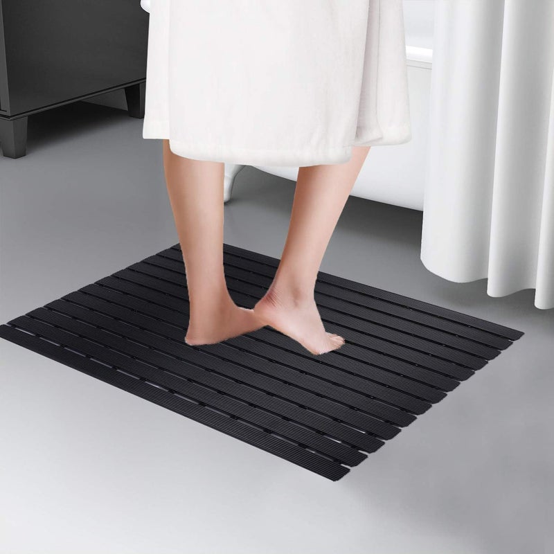 F fabsouk Shower Mat Non Slip for Bathroom, Anti Skid Bathtub Mat with Plastic Stripped Design & Rubber Base, Size 46 x 61 cm, Durable Quick Drying Mat for Shower, Bathing Area, Pool & Wet Areas - Image 3