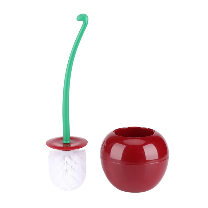 Cherry - Shape Cleaning Toliet Brush Holder Standing Set Lavatory Bathroom Tool - Image 3