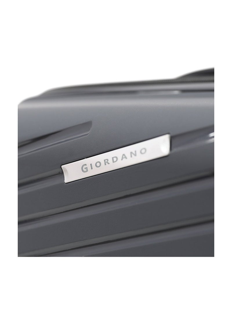 GIORDANO مجموعة حقائب صلبة غير قابلة للكسر من مادة البولي بروبيلين مع 8 عجلات، قشرة سميكة، مجموعة متعددة الطبقات من 3 قطع، 20، 24، 28 بوصة (رمادي) - Image 3