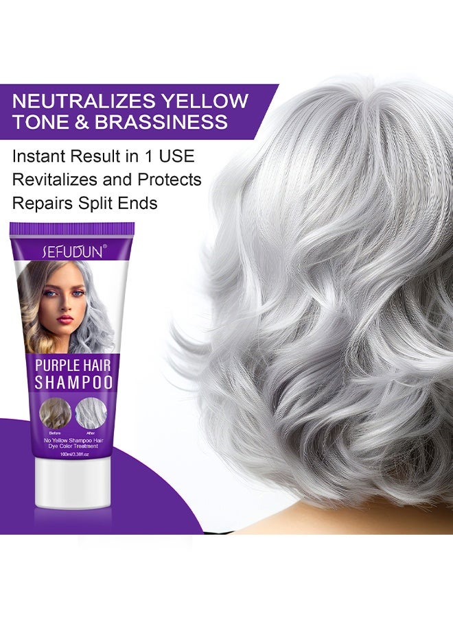 Sefudun Purple Hair Shampoo, for Blonde Hair Colored Hair Silver Gray Hair Sulfate-Free, Citric Acid & Vegetable Proteins Hair Shampoo with Advanced Purple Pigment Tone Brassy Hair Moisturized No Harsh Salts. - Image 2