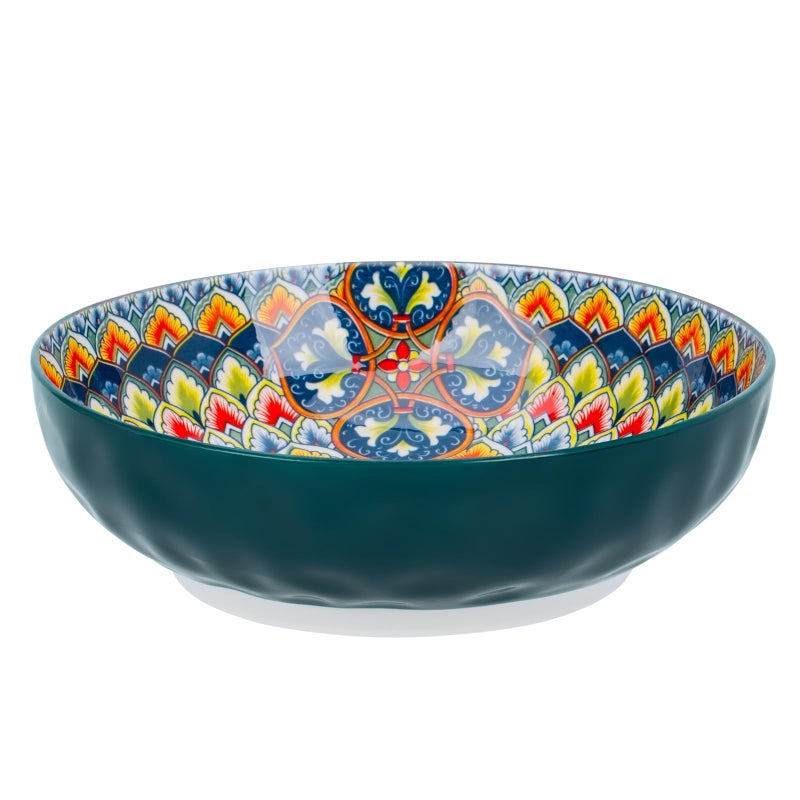 OZY Large Serving Bowls,10 inch Ceramic Salad Bowls,Ideal Housewarming Gift,Vibrant Color Soup Bowls for Party,Pasta,Fruit,Dishwasher & Microwave Safe Soup Bowls (Green) - Image 1