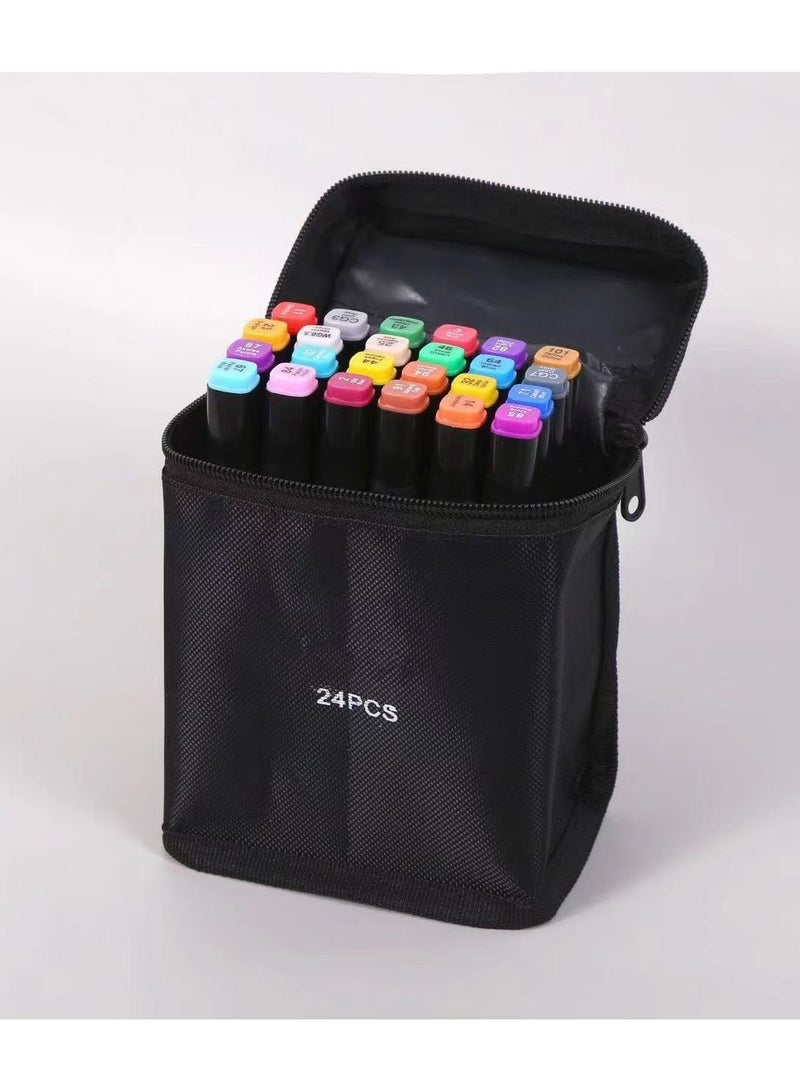 24 color double-sided marker pen, multi-color children's color marker pen, double headed - Image 1