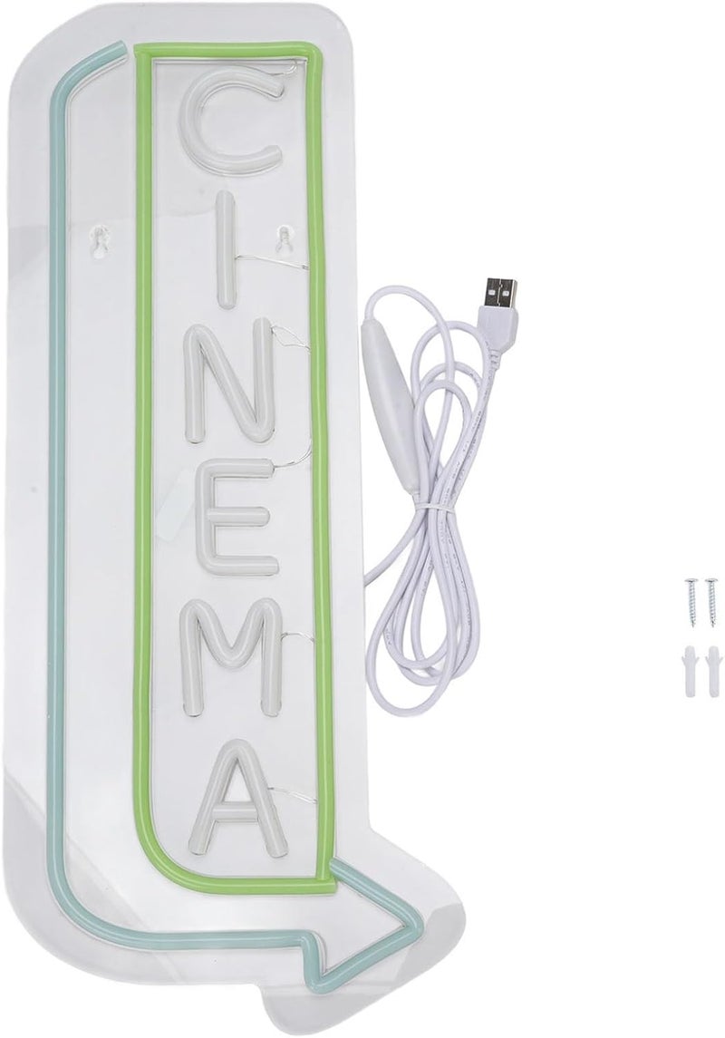 Cinema Sign LED Dimmable Arrowhead Letter Light, Acrylic, Energy Saving, Multi - Color - Retro Design, Bright Vivid Colors, Ideal for Movie Rooms and Theaters - Image 1