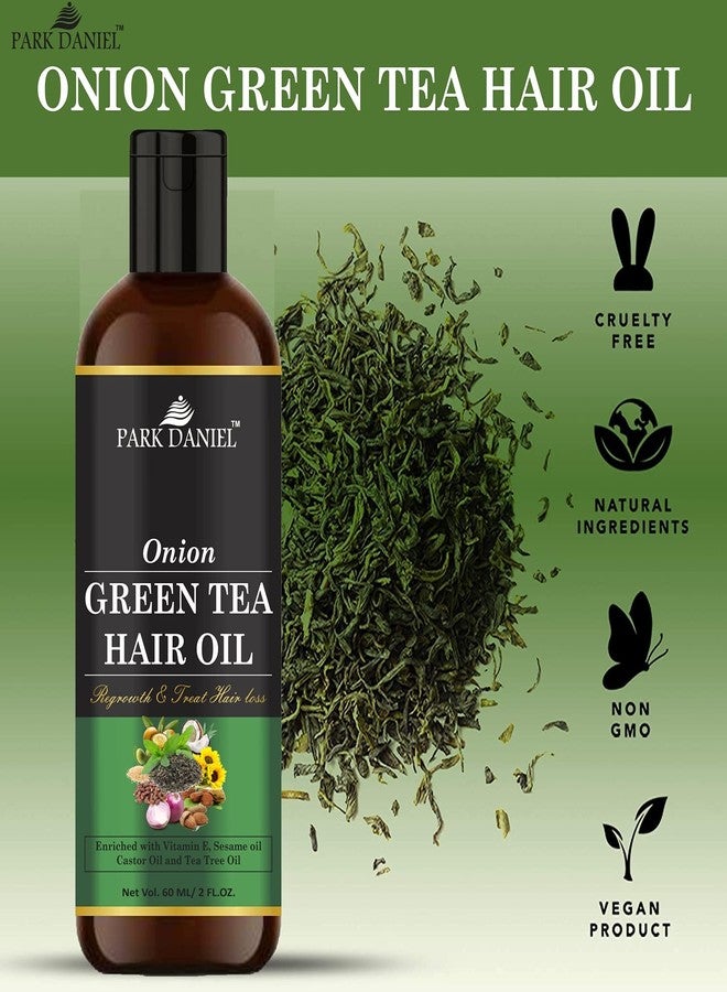 Park Daniel Premium Onion Green Tea Hair Oil Enriched With Vitamin E - For Hair Fall Control Combo Pack 3 Bottle of 60 ml(180 ml) - Image 5