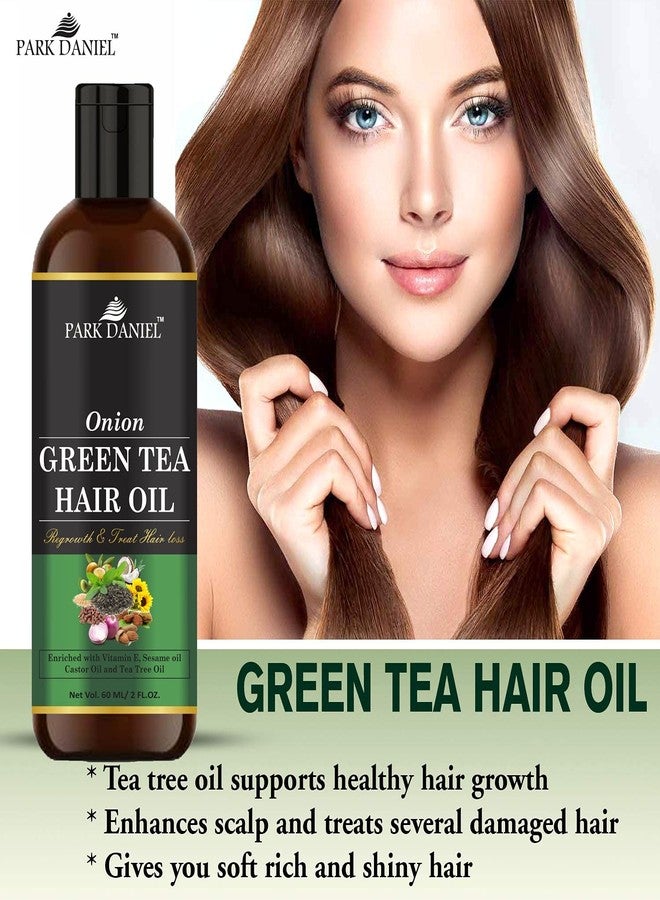 Park Daniel Premium Onion Green Tea Hair Oil Enriched With Vitamin E - For Hair Fall Control Combo Pack 3 Bottle of 60 ml(180 ml) - Image 4