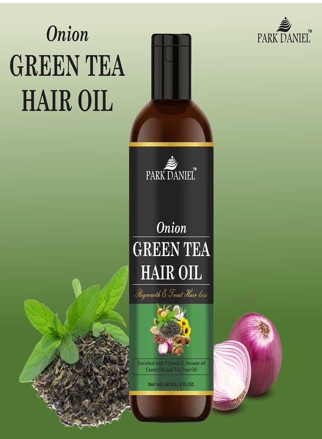 Park Daniel Premium Onion Green Tea Hair Oil Enriched With Vitamin E - For Hair Fall Control Combo Pack 3 Bottle of 60 ml(180 ml) - Image 3