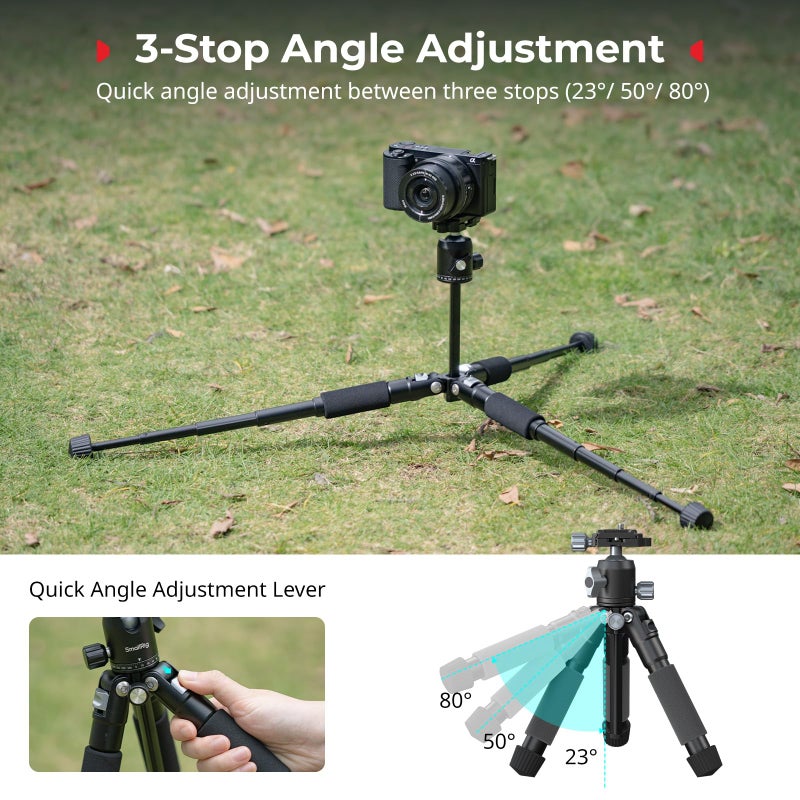 SmallRig VT-20Pro 21.2"/ 53.8cm Mini Tripod for Camera and Phone, Aluminum Alloy Small Desktop Tripod with 360Â° Ball Head, Table tripods Load Up to 11lb / 5kg - Image 5