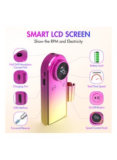ASIV Electric Nail Drill 45000RPM High Speed Professional Portable Nail File Kit for Acrylic Gel Nails Manicure Pedicure Polishing Cuticle and Home Salon Use  - Image 3