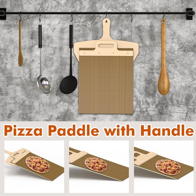 HAPPY BORN Sliding Magic Pizza Peel Slider Transfer Pizza Paddle with Handle Sliding Pizza Shovel Slide Easy Sliding Pizza Board Pack of 1 - Image 3