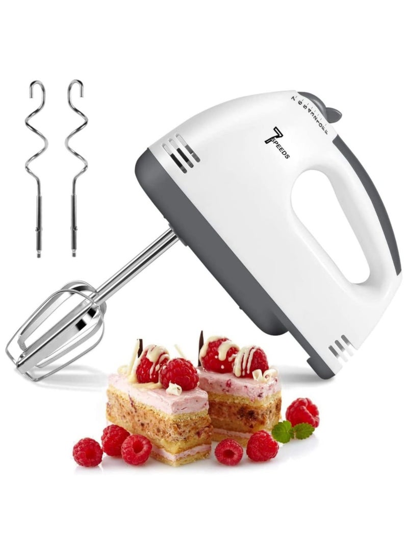 ECVV High-Power 200W Hand Mixer 7 Speed Control with Stainless Steel & Kneading Tool, Perfect for Baking & Cooking - Lightweight, Durable - Image 1