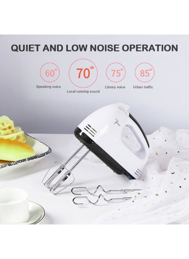 ECVV High-Power 200W Hand Mixer 7 Speed Control with Stainless Steel & Kneading Tool, Perfect for Baking & Cooking - Lightweight, Durable - Image 2
