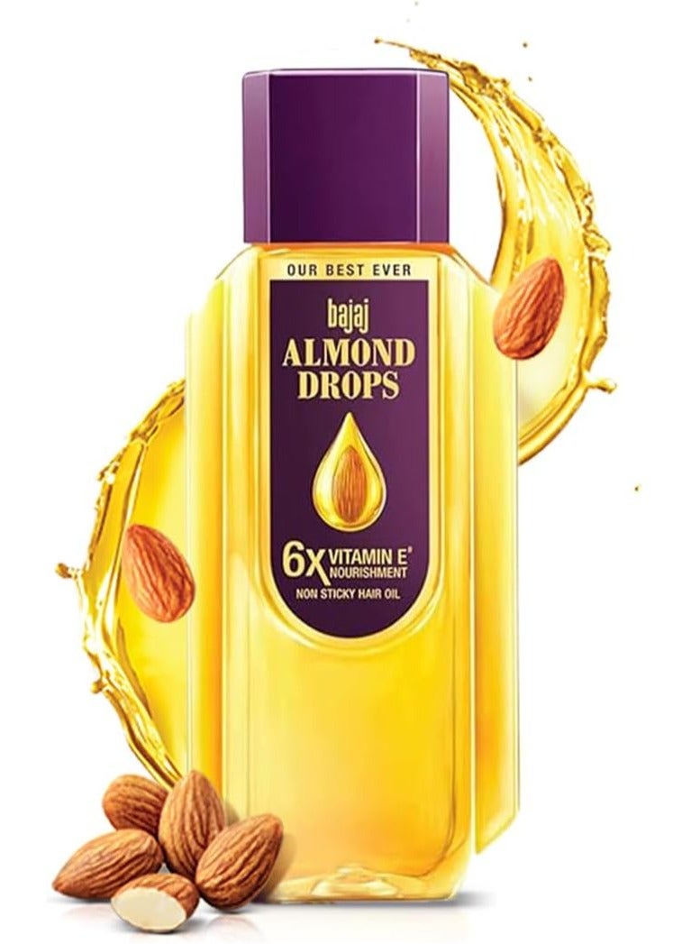 Bajaj Almond Drops Hair Oil 500ML – 6X Vitamin E Nourishment, Non-Sticky Hair Oil - Image 1