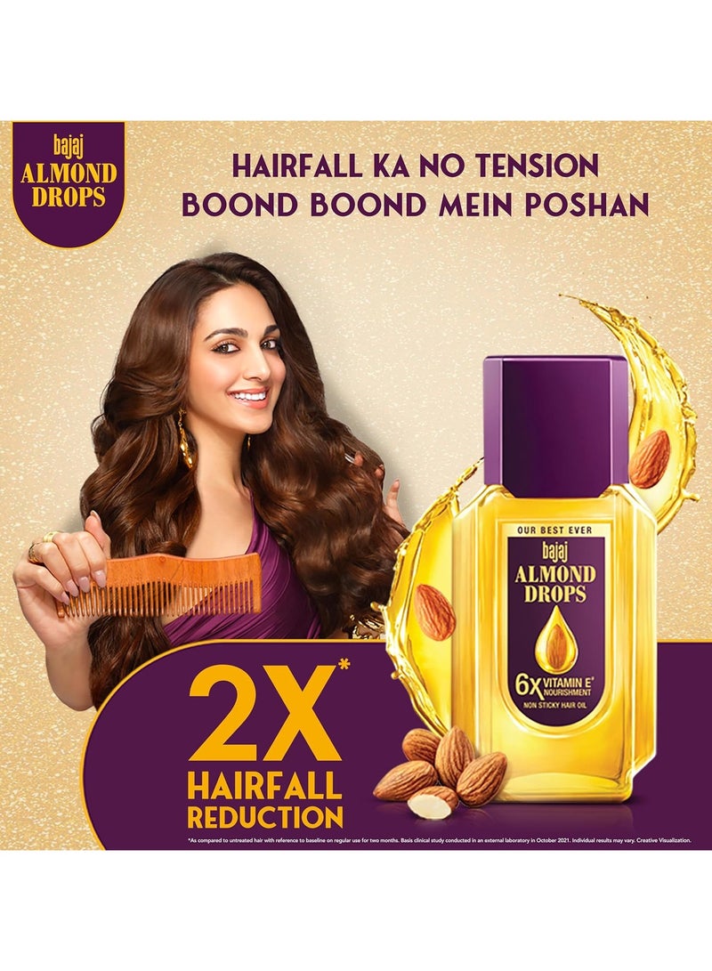 Bajaj Almond Drops Hair Oil 500ML – 6X Vitamin E Nourishment, Non-Sticky Hair Oil - Image 2