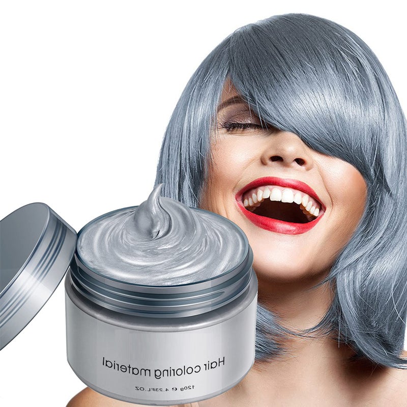 LZYLLS Silver Gray Hair WaxTemporary Natural Mud Grey Hair Dye Coloring Wax for CosplayPartyShowDaily Use EtcLong LastingWashableRefreshing  Nongreasy Matte Hairstyle Ash