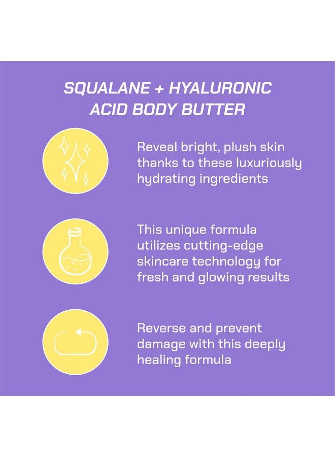 NOW BEAUTY Squalane & Hyaluronic Acid Body Butter Intensive Daily Moisturizer Remedy For Extra Dry Skin Deeply Hydrating Cream Lotion Treatment Restorative Nongmo Ingredients 6 Oz - Image 3