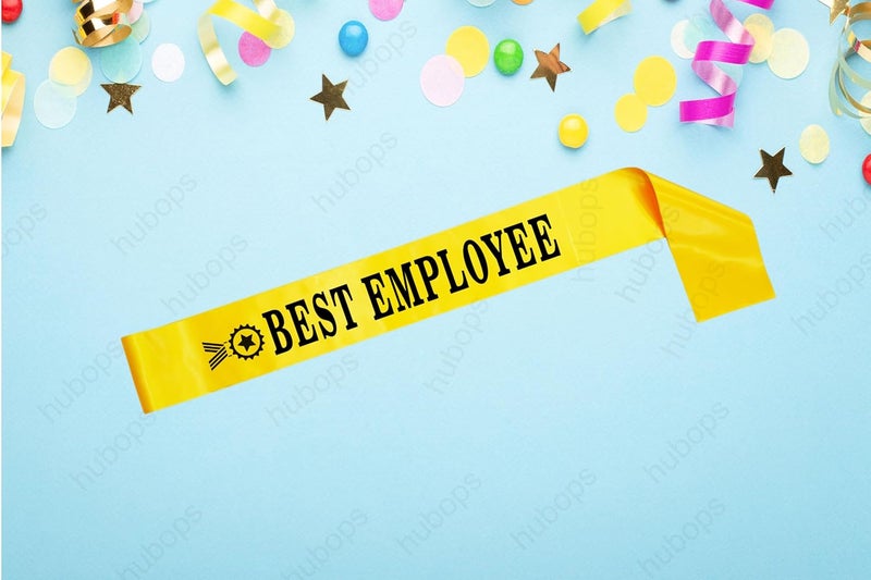 Hubops أفضل شريط موظف أصفر لتقدير الموظف/جائزة/موظف الشهر/إنجاز الموظف/موظف متميز/هدية تقدير الموظف/حفلات المكتب والفعاليات corporate (أصفر) - Image 2