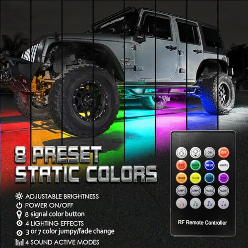 Yielinth Underglow Kit for Car, Led Underglow Lights with App and Remote Control, 16 Million RGB Colors, 29 Preset Modes, Music & DIY Mode, Under Car Led Lights Exterior for SUVs, Trucks, DC 12V - Image 3