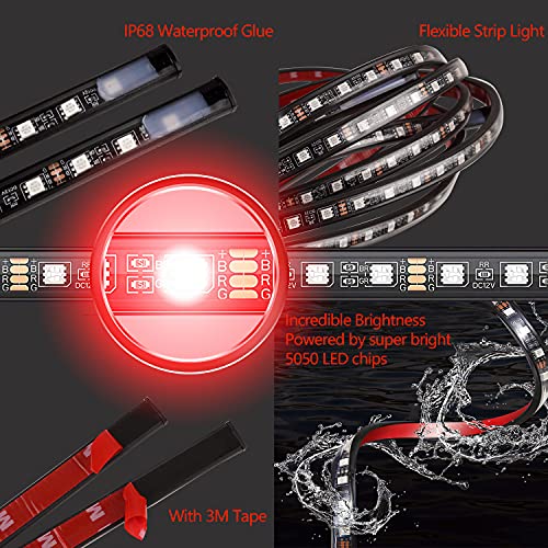 Yielinth Underglow Kit for Car, Led Underglow Lights with App and Remote Control, 16 Million RGB Colors, 29 Preset Modes, Music & DIY Mode, Under Car Led Lights Exterior for SUVs, Trucks, DC 12V - Image 4