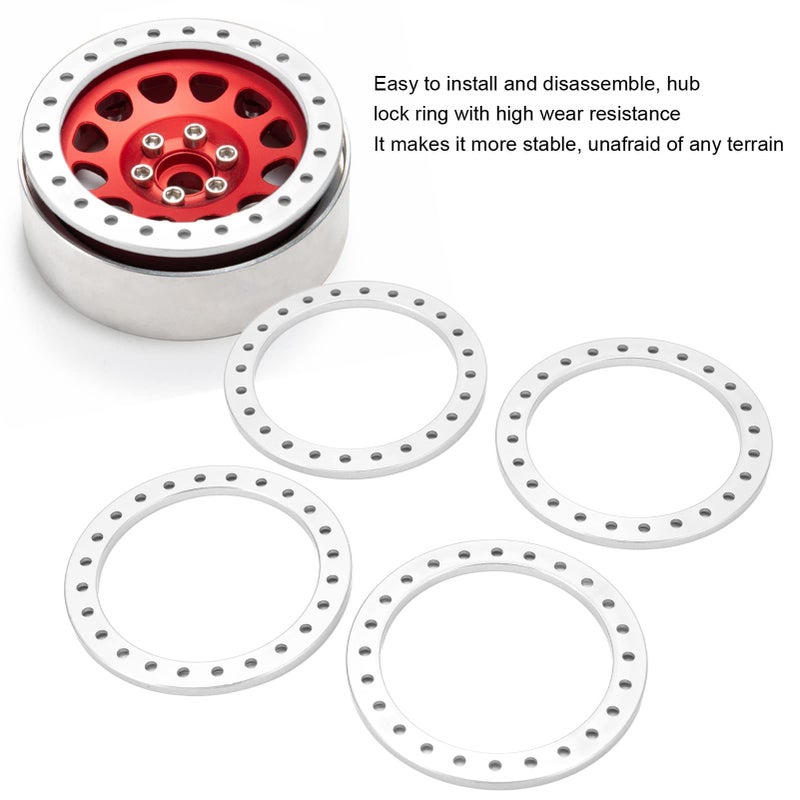 Silver Aluminum Alloy Wheel Beadlock Ring for 1.9 Inch VP Hub 4pcs Set - Image 3
