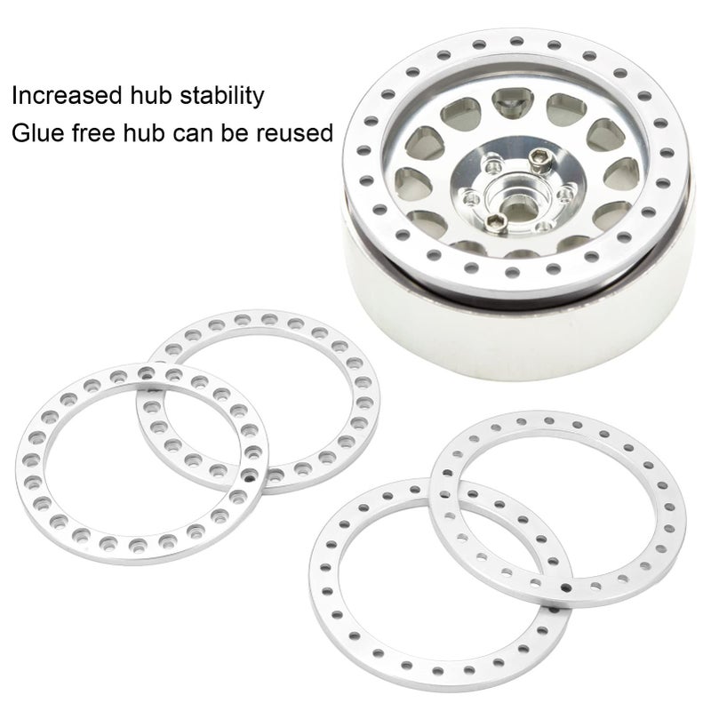 Silver Aluminum Alloy Wheel Beadlock Ring for 1.9 Inch VP Hub 4pcs Set - Image 4
