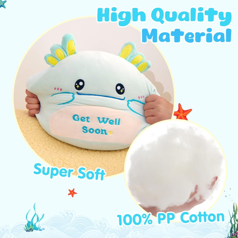 CozyWorld وسادة أكسولوتل ناعمة بحجم 12 إنش - هدية شفاء سريعة من كوزي وورلد (أخضر نعناعي) - Image 4