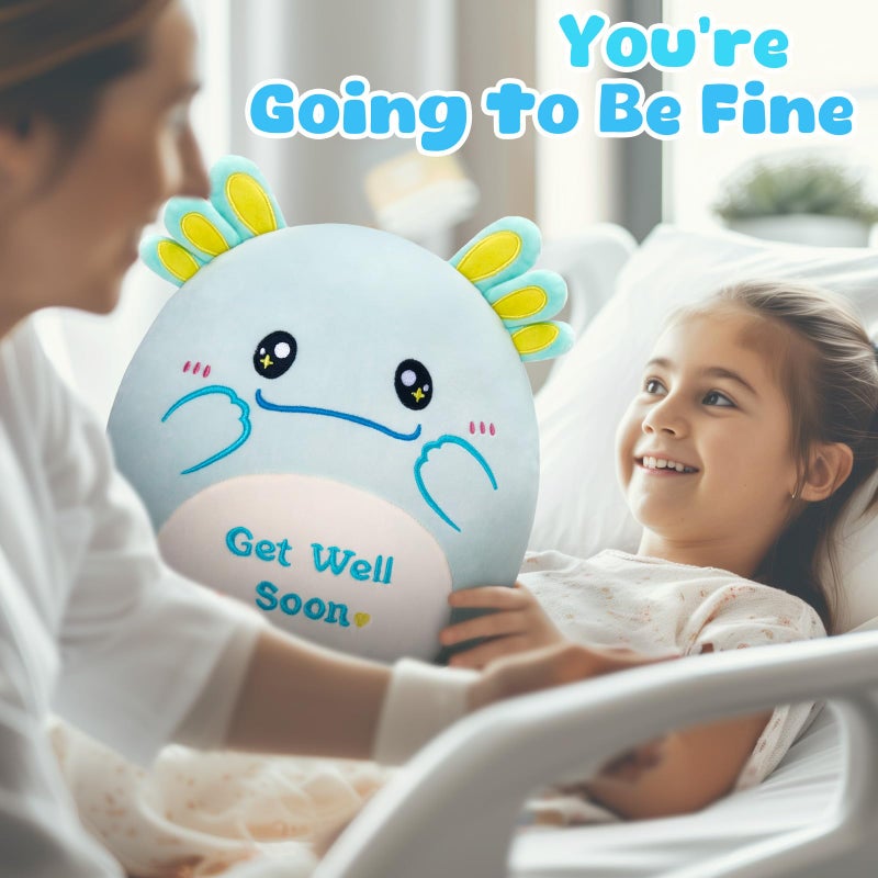CozyWorld وسادة أكسولوتل ناعمة بحجم 12 إنش - هدية شفاء سريعة من كوزي وورلد (أخضر نعناعي) - Image 2