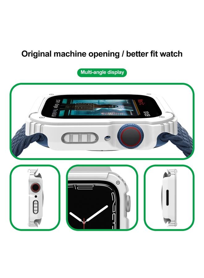 erorex 2 In 1 Screen Tempered Glass Film Protective Case For Apple Watch Series 6 / 5 / 4 / Se 40Mm(White) - Image 4