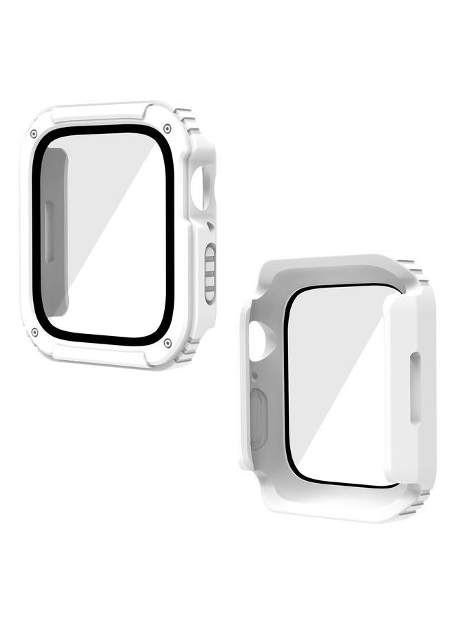 erorex 2 In 1 Screen Tempered Glass Film Protective Case For Apple Watch Series 6 / 5 / 4 / Se 40Mm(White) - Image 2