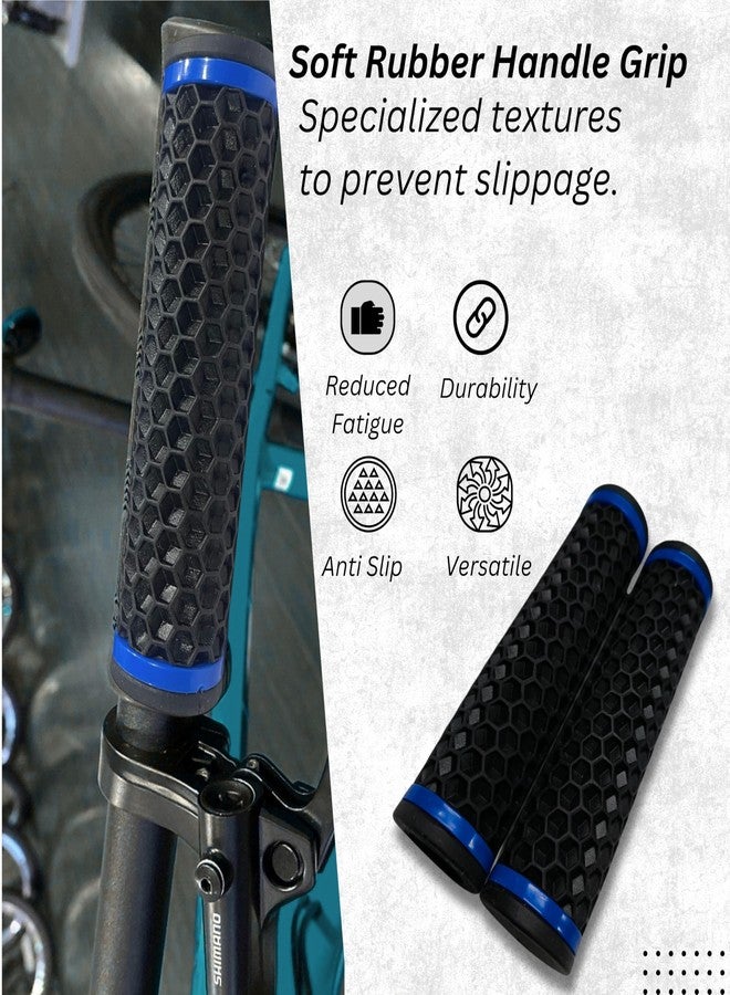 Elysian Bicycle Grip Anti Slip Rubber Multicolor Handle Grip Handlebar End for Mountain Bike Road Bicycle (1 Pair) - Image 3