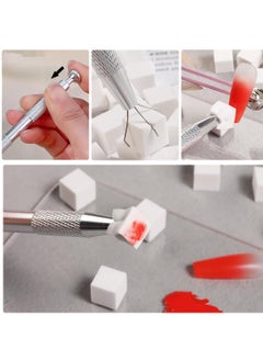 Excefore 100Pcs Soft Nail Sponges for Ombre with Grabbing Pen - Nail Art Tools for Aura Nails, Ombre Nail Brush, Manicure - Professional Accessories Supplies  - Image 4
