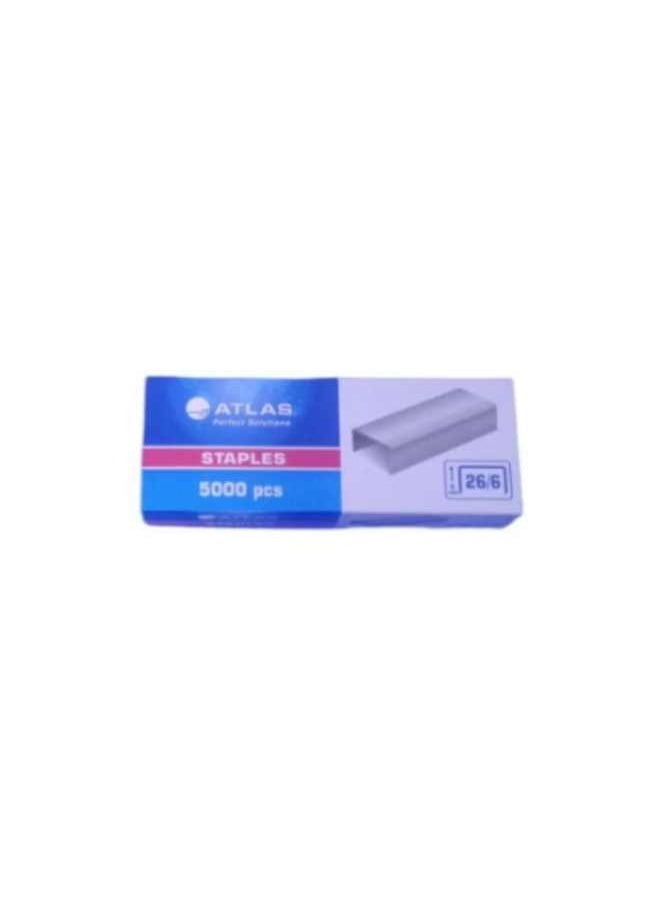 ATLAS Boxes X 5000-Piece Standard Staples Silver 