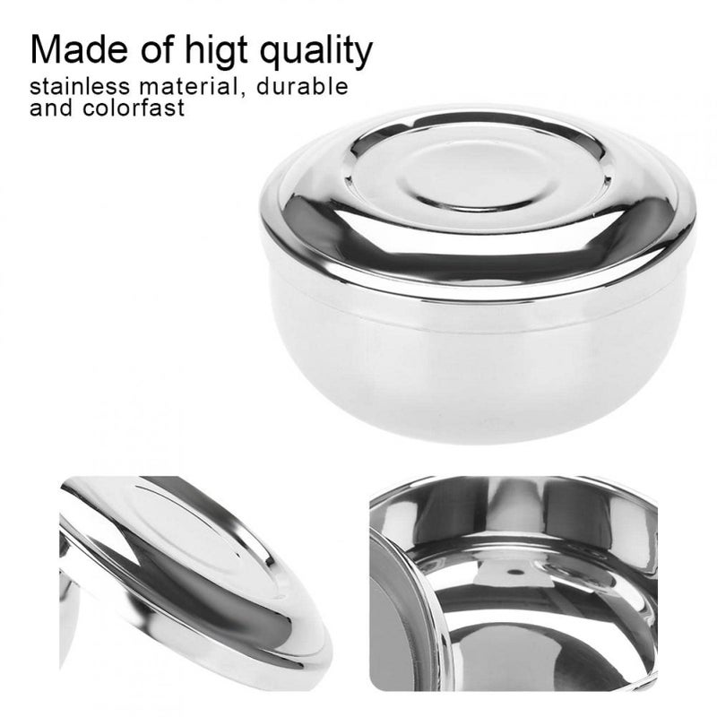 AYNEFY Shaving Soap Bowl, Portable Universal Men Stainless Steel Beard Shaving Soap Bowl Shaving Mug Container with a Mirror for Travel, Salon and Home Use - Image 4