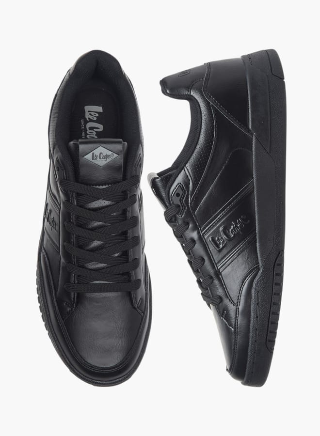 Lee Cooper Men's Logo Detail Sneakers with Lace-Up Closure  - Image 1