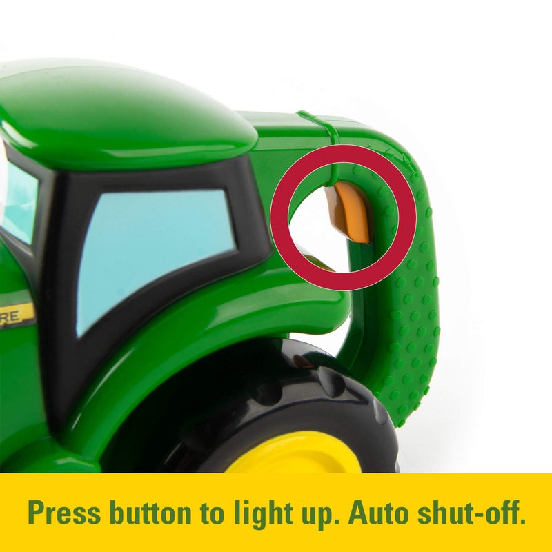 TOMY John Deere Johnny Tractor Toy Flashlight - 2-in-1 Kids Flashlight and Toy Tractor with Free Rolling Wheels - Officially Licensed John Deere Toys- Ages 18 Months and Up - Image 2