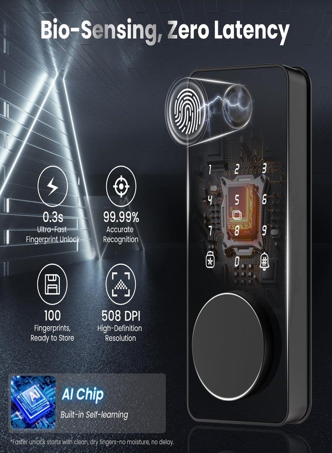 Biquole Deadbolt Smart Lock for Front Door, Keyless Entry Door Lock with Keypad Deadbolt, Digital Electronic Door Locks with Fingerprint,App Control by Bluetooth - Image 3