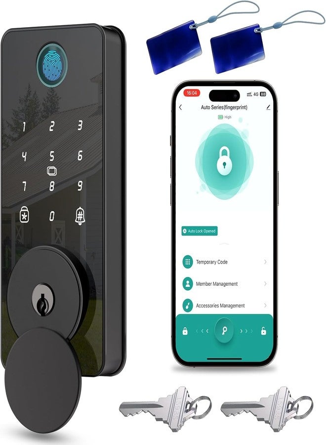 Biquole Deadbolt Smart Lock for Front Door, Keyless Entry Door Lock with Keypad Deadbolt, Digital Electronic Door Locks with Fingerprint,App Control by Bluetooth - Image 1
