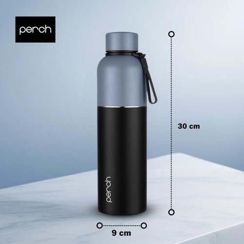 Perch Zenith ISI Certified Hot and Cold Steel Water Bottle 1 LTR, Vacuum Insulated Flask for Adults | BPA-Free, Leakproof | Easy to Carry Bottle for Office, School, Gym (Knight Black) - Image 5