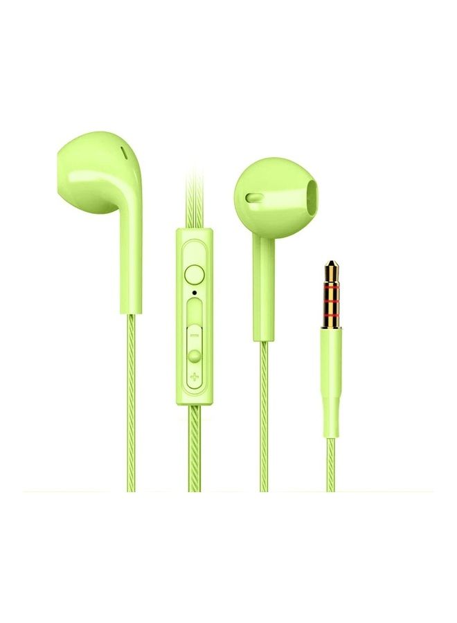 Bass Wired Key Control Earphones With Mic Green