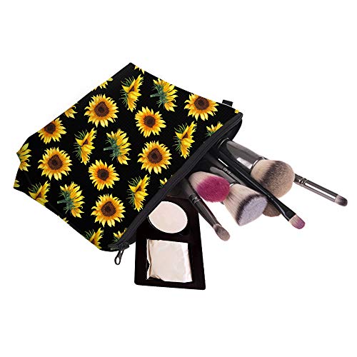 Deanfun Cosmetic Bag for Women, Sunflower Flowers Waterproof Makeup Bags Roomy Toiletry Pouch Travel Accessories Gifts 52355 - Image 2