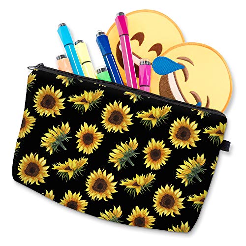 Deanfun Cosmetic Bag for Women, Sunflower Flowers Waterproof Makeup Bags Roomy Toiletry Pouch Travel Accessories Gifts 52355 - Image 3