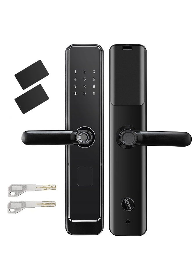 WEMART Smart Door Lock,Keyless Entry Fingerprint with Keypad Digital with Handle for Home, Rental, Office and Hotel TUYA Remote Control With Manual Key  - Image 1