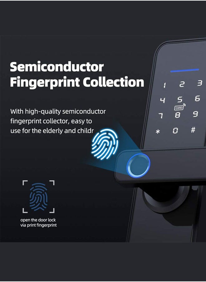 WEMART Smart Door Lock,Keyless Entry Fingerprint with Keypad Digital with Handle for Home, Rental, Office and Hotel TUYA Remote Control With Manual Key  - Image 2
