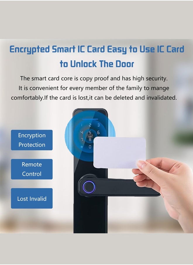 WEMART Smart Door Lock,Keyless Entry Fingerprint with Keypad Digital with Handle for Home, Rental, Office and Hotel TUYA Remote Control With Manual Key  - Image 5