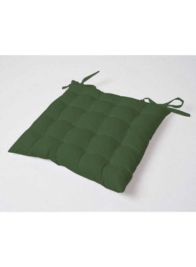 SKANDA FAB وسائد كراسي قطنية من سكندا فاب | وسائد كراسي مربعة ناعمة لتناول الطعام، المكتب، ومقاعد السيارات | لون نمس أخضر، 40X40X8 سم (عبوة من 6) - Image 4