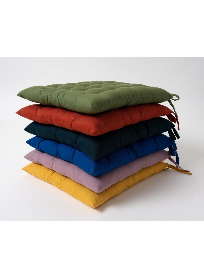 SKANDA FAB وسائد كراسي قطنية من سكندا فاب | وسائد كراسي مربعة ناعمة لتناول الطعام، المكتب، ومقاعد السيارات | لون نمس أخضر، 40X40X8 سم (عبوة من 6) - Image 5