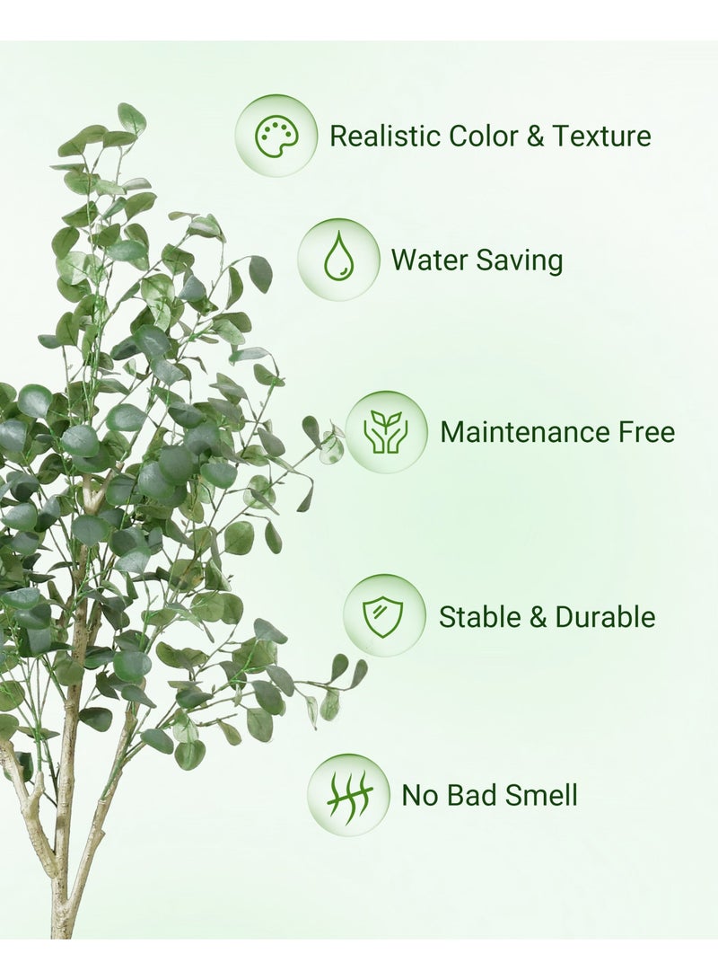 Generic Artificial Tree, 180cm Eucalyptus Tree –  Fake Plant with Lifelike Leaves, Natural Wood Trunk, Premium Silk Faux Tree for Home Decor, Indoor Office Living Room, Maintenance-free Housewarming Gift  - Image 4