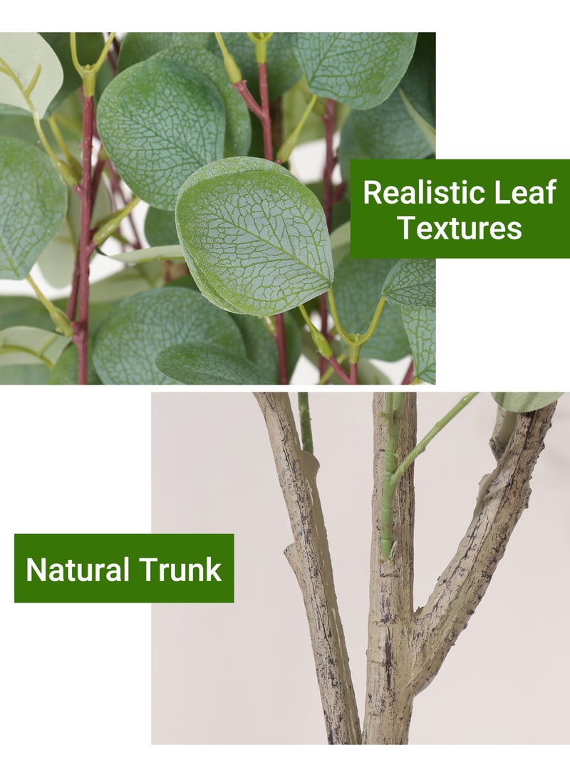Generic Artificial Tree, 180cm Eucalyptus Tree –  Fake Plant with Lifelike Leaves, Natural Wood Trunk, Premium Silk Faux Tree for Home Decor, Indoor Office Living Room, Maintenance-free Housewarming Gift  - Image 5