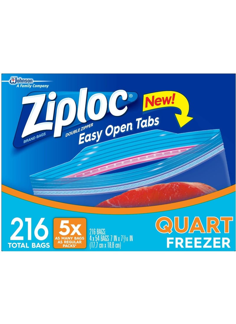 Ziploc Ziploc Double Zipper Freezer Bags  Quart  454 Count 