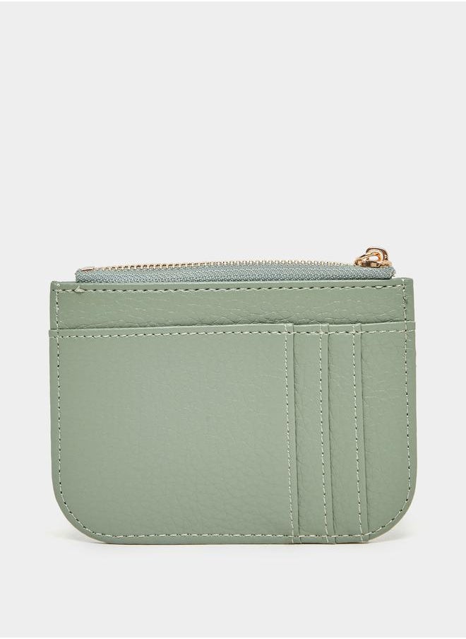 Styli Textured Wallet with Zip Closure  - Image 2